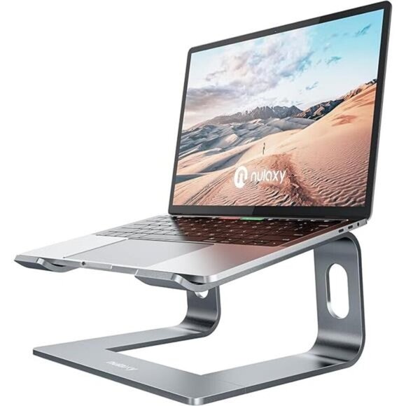 Ergonomic Aluminum Laptop Stand Riser for Desk Adjustable Compatible 10-16 Inch - Picture 7 of 7